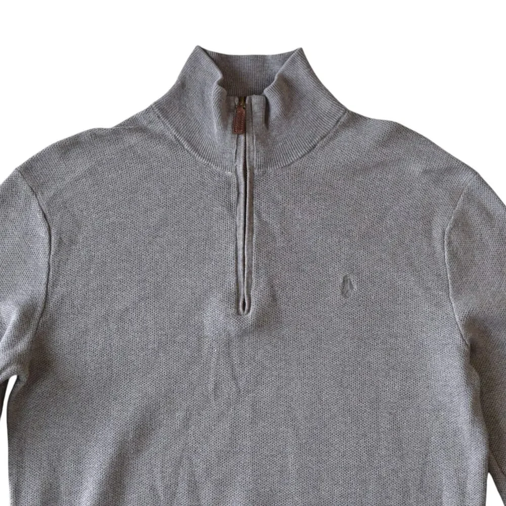 Polo Ralph Lauren Pima Cotton Quarter-Zip Sweater - Men's Medium - Heather Grey
